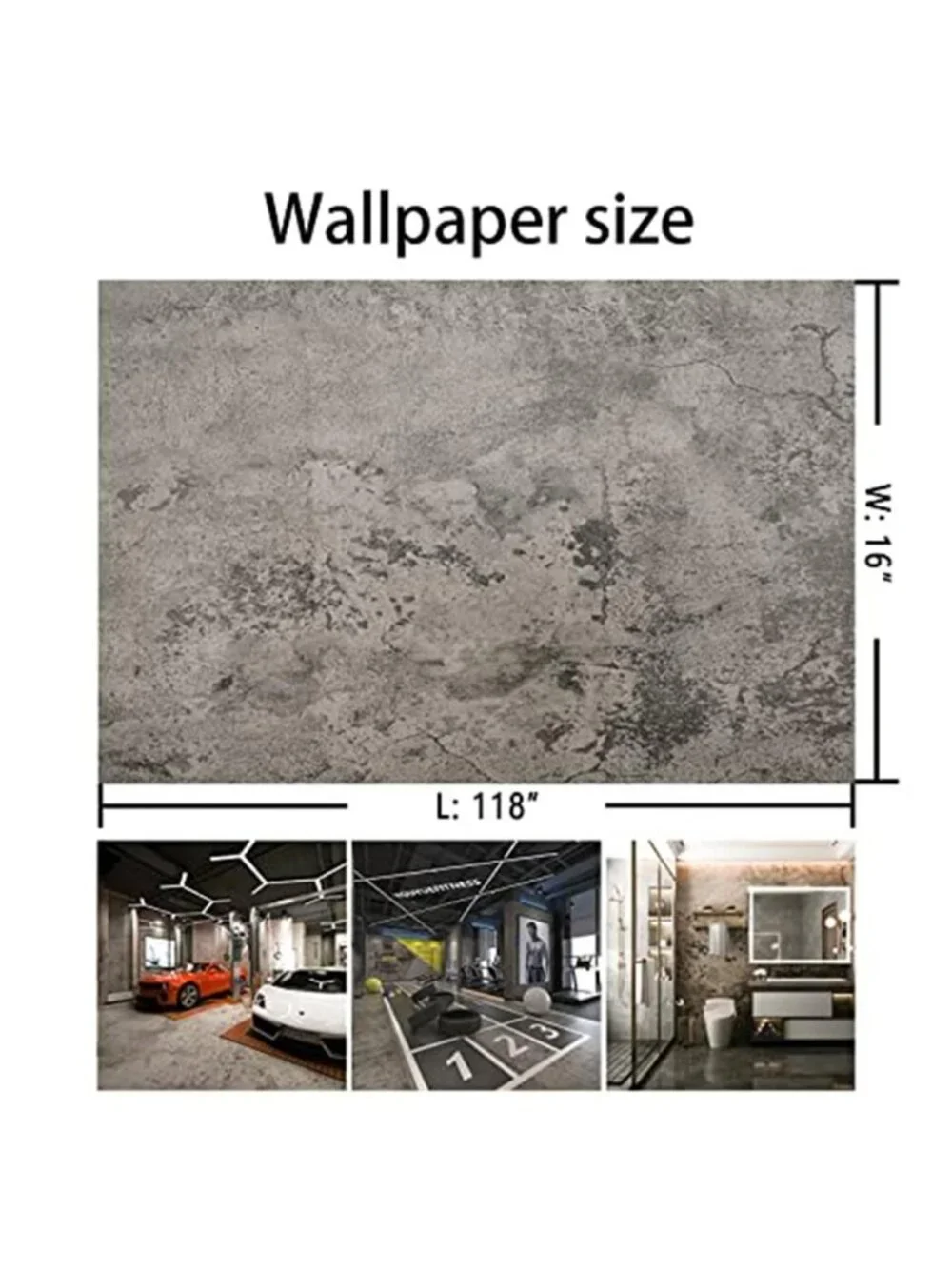 Gray Concrete Peel Stick Wallpaper Faux Cement Contact Paper Waterproof Vinyl